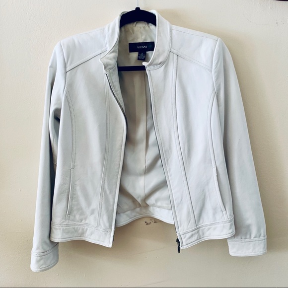 Alfani Jackets & Blazers - Alfani White Faux Leather Jacket